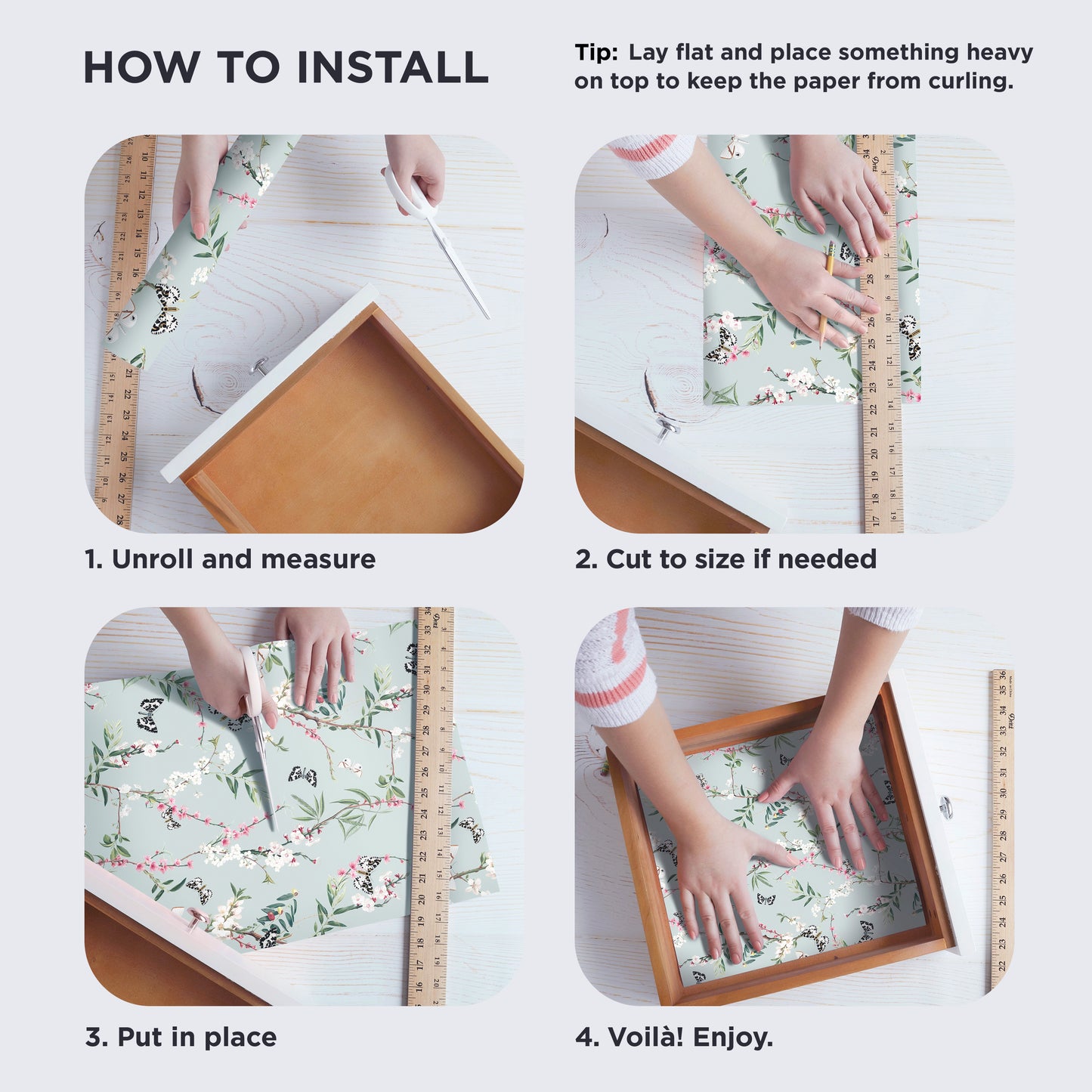 Merriton Scented Drawer Liners, Gardenia Blossoms Instructions